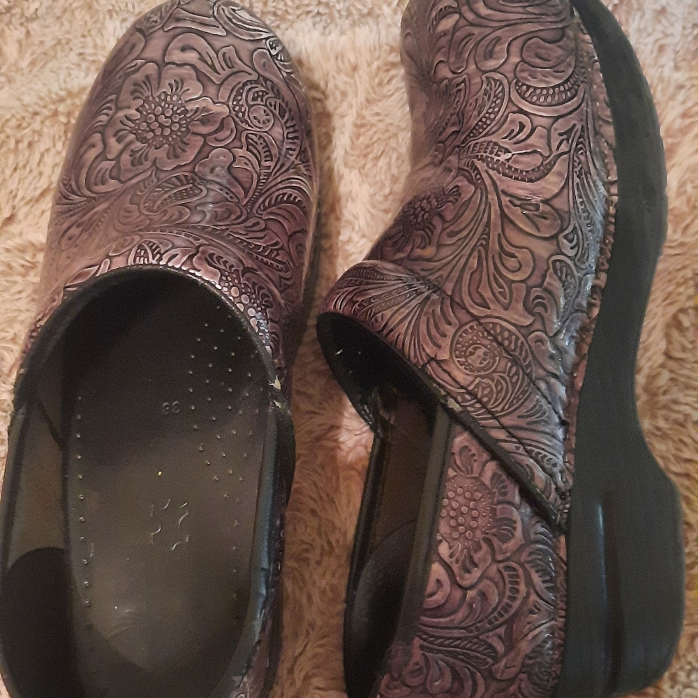 Dansko Floral Embossed Women's Nursing Work Shoes EU 38 US 7.5-8
